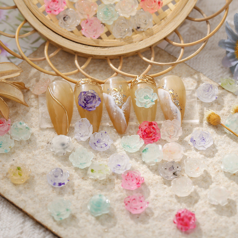 Camellia Dried Flower Resin Charms  (Luminous and UV change)