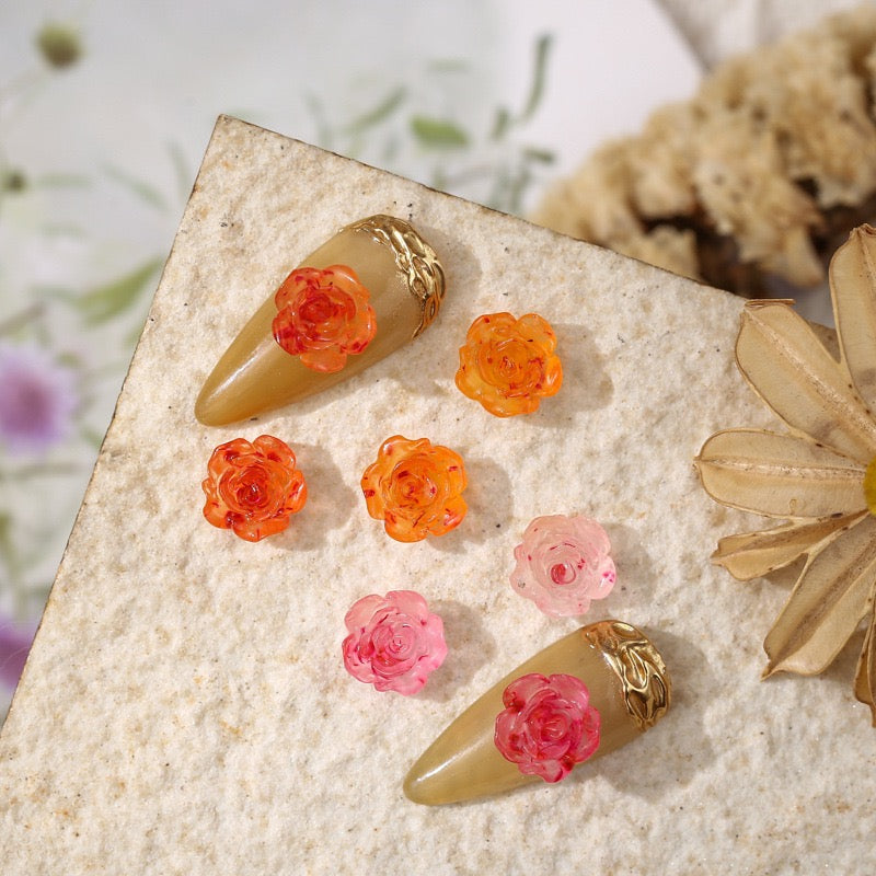 Camellia Dried Flower Resin Charms  (Luminous and UV change)