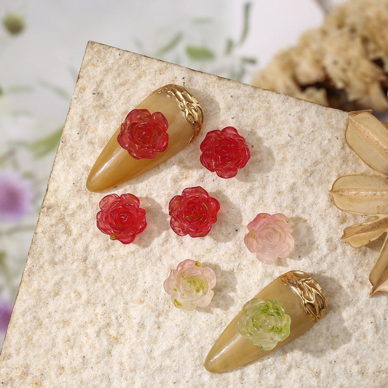 Camellia Dried Flower Resin Charms  (Luminous and UV change)