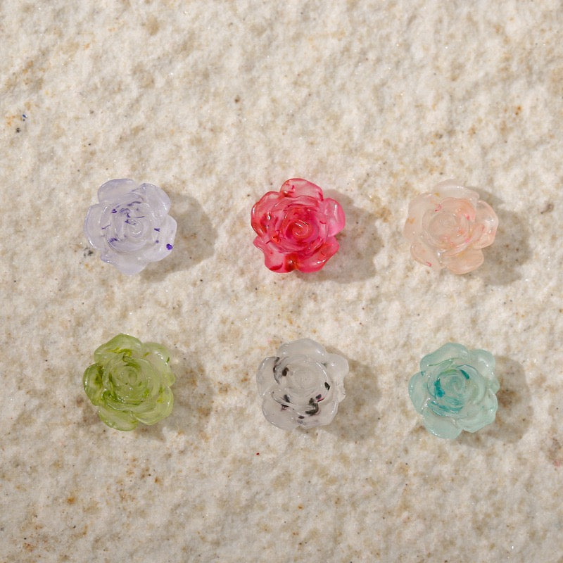 Camellia Dried Flower Resin Charms  (Luminous and UV change)