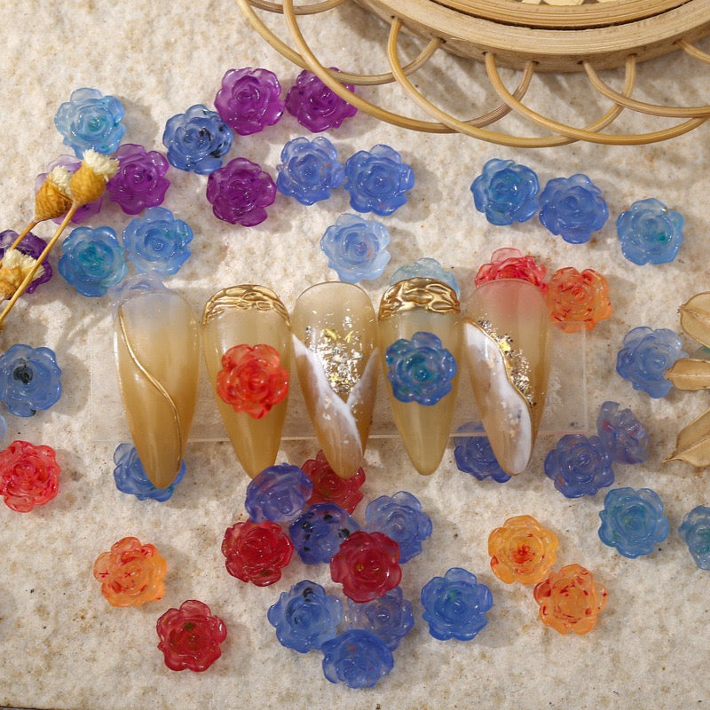 Camellia Dried Flower Resin Charms  (Luminous and UV change)