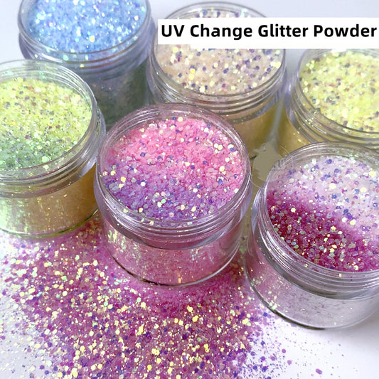 UV change color Powder 12 colors Set