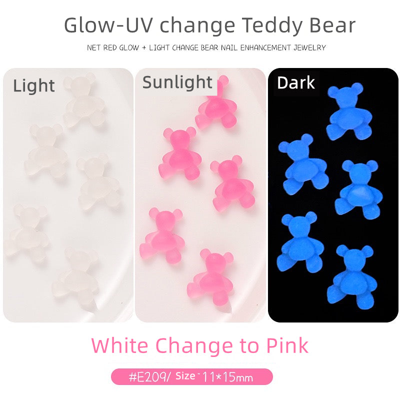 Big Teddy Bear Resin Charms  (Luminous and UV change)