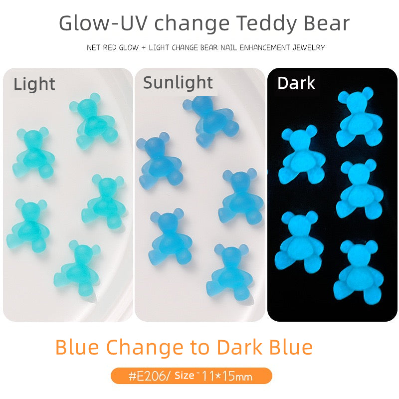 Big Teddy Bear Resin Charms  (Luminous and UV change)