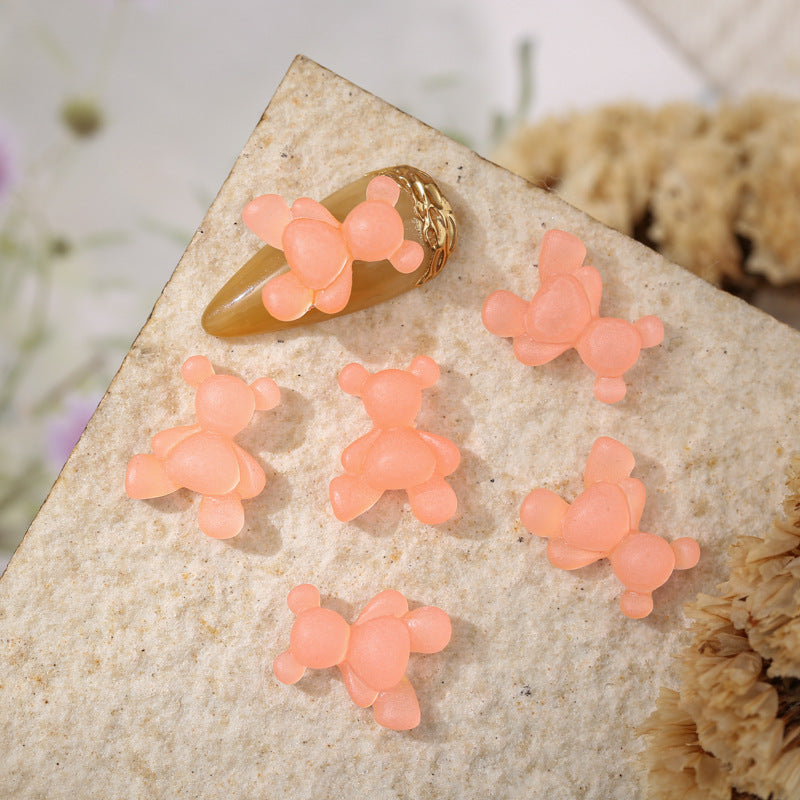 Big Teddy Bear Resin Charms  (Strong Luminous)