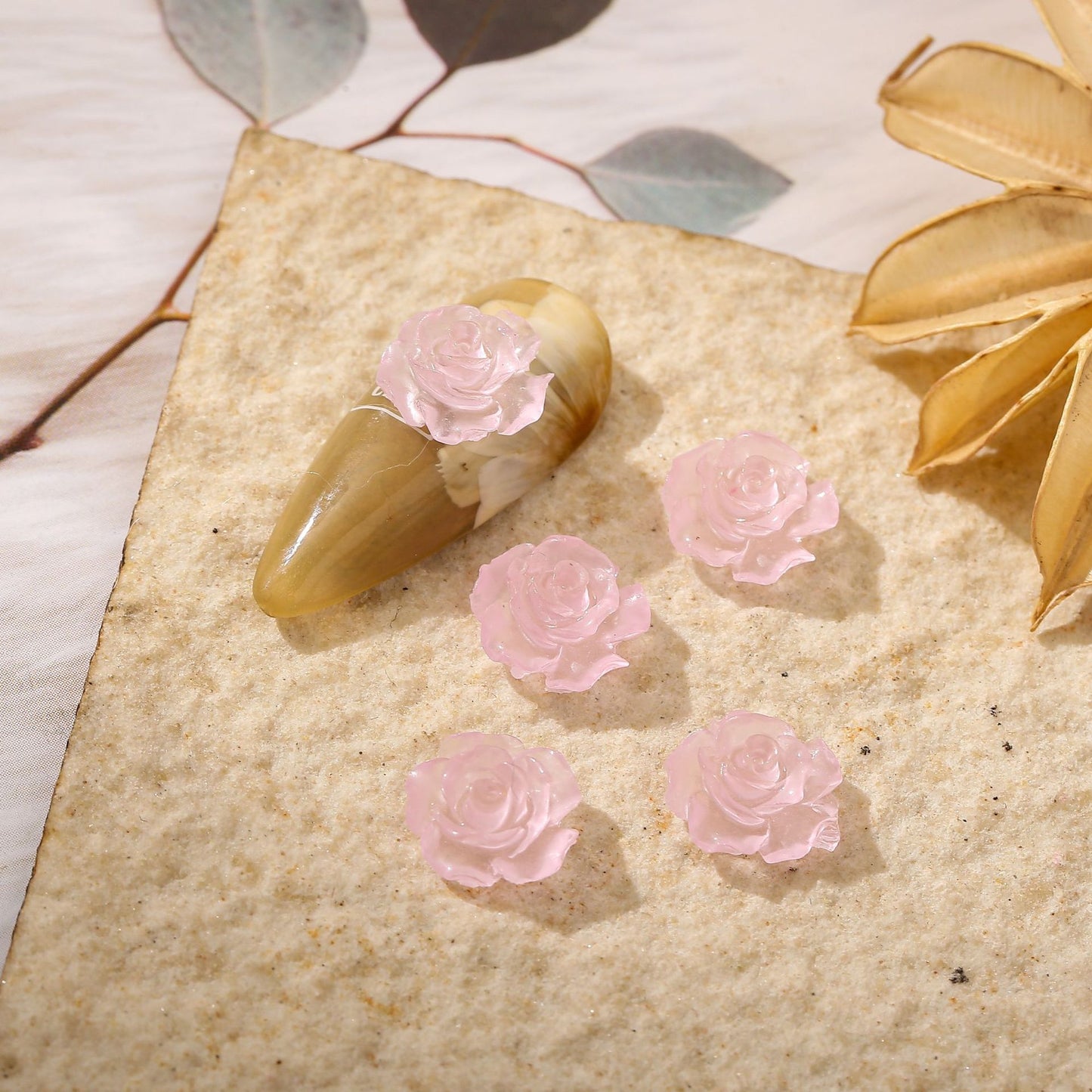 Camellia Flower Resin Charms  (Strong Luminous)