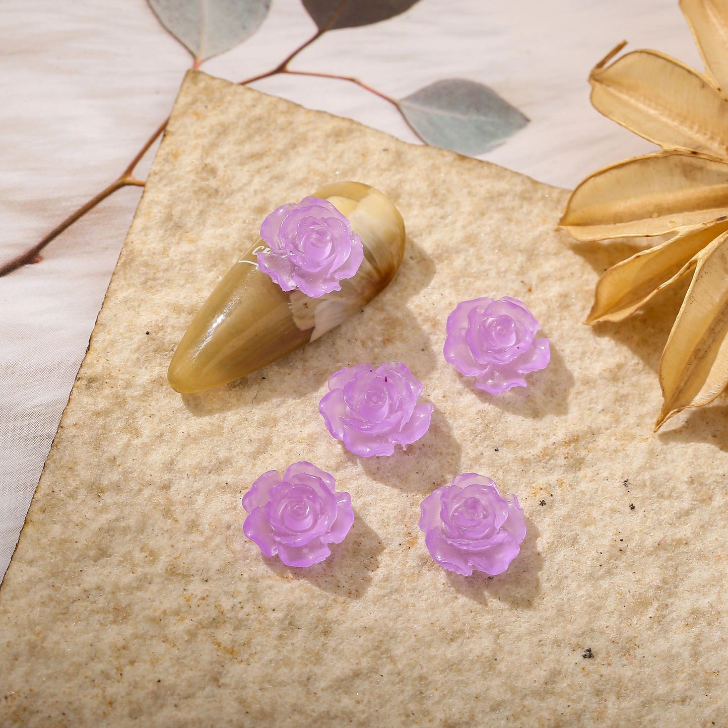 Camellia Flower Resin Charms  (Strong Luminous)