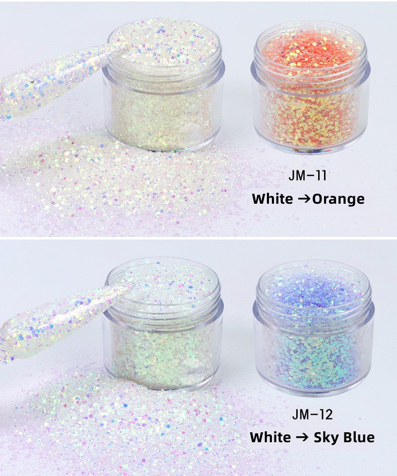 UV change color Powder 12 colors Set