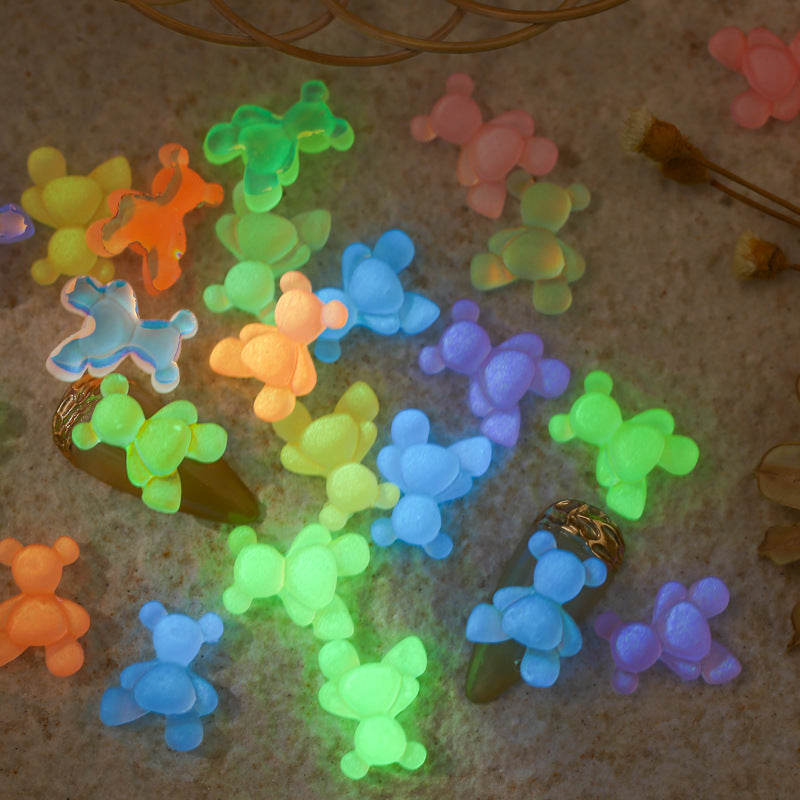 Big Teddy Bear Resin Charms  (Strong Luminous)