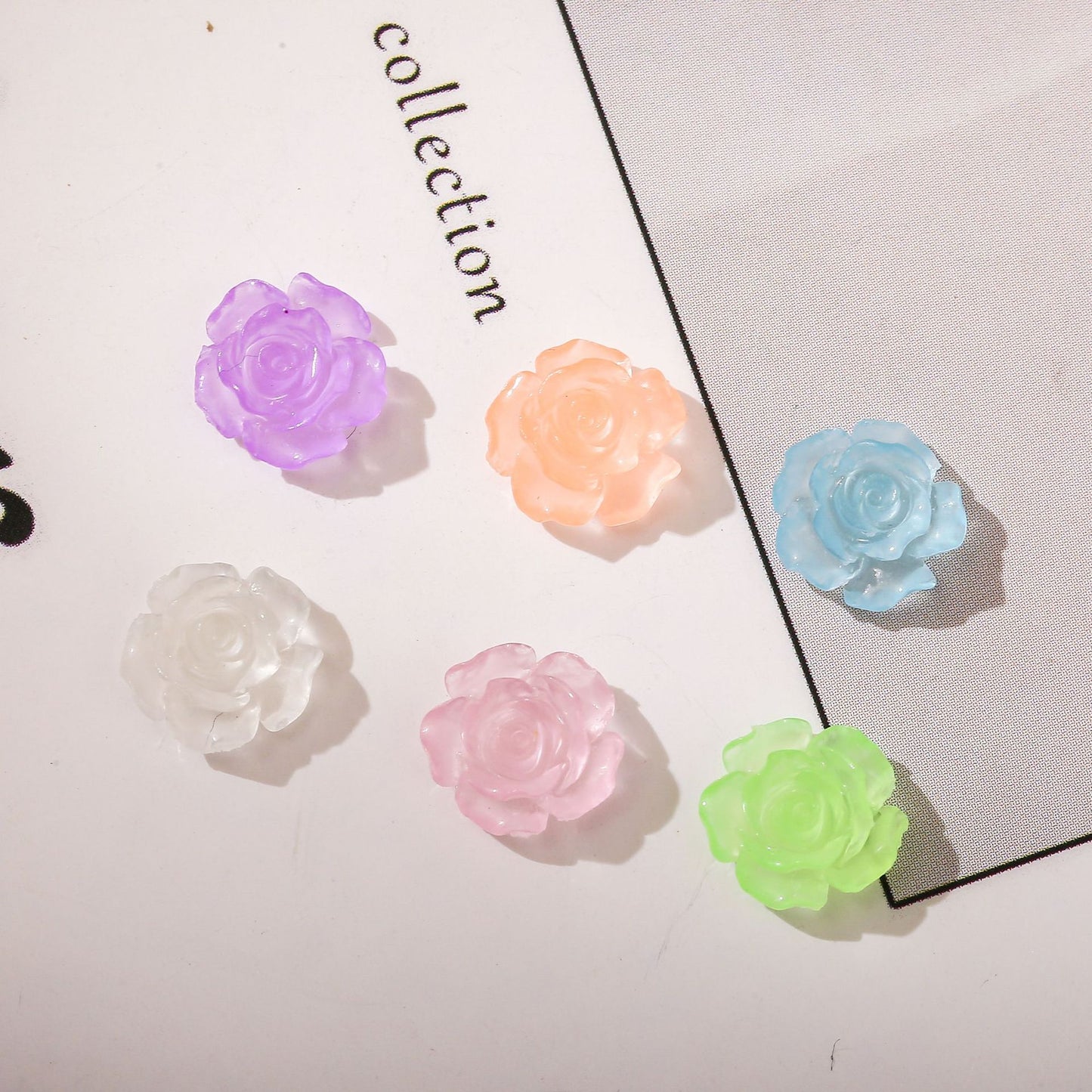 Camellia Flower Resin Charms  (Strong Luminous)